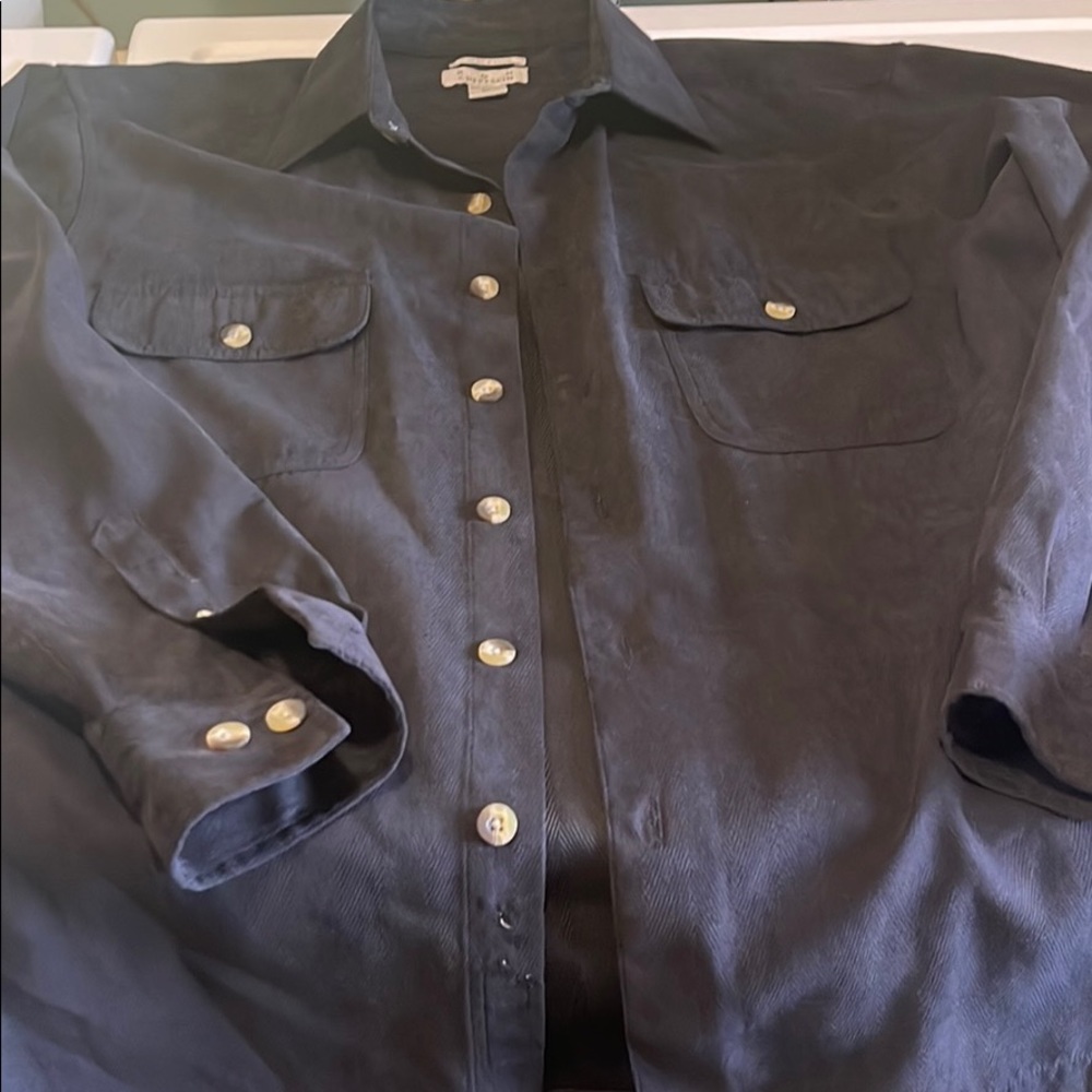 Sueded black dress shirt